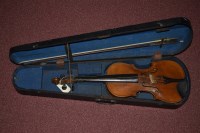 Lot 1559 - An early 20th Century violin, the two-piece...