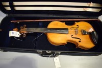 Lot 1573 - A violin, bearing label inscribed ''Phebe'',...