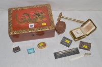 Lot 564 - A red lacquered Oriental box silver and other...