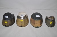 Lot 873 - Four early 20th Century horse hoof ink wells,...