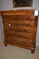 Lot 1237 - A Victorian mahogany scotch chest of six...