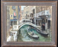 Lot 56 - Howard Roberts - a Venetian backwater with a...