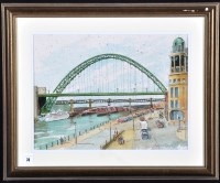 Lot 74 - Tony Harrison - ''Tyne Bridge'', signed,...