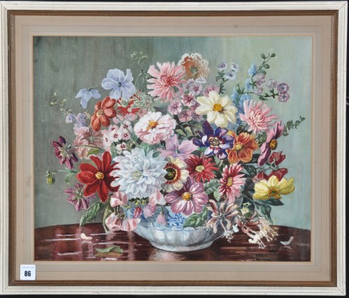 Lot 86 - Frank Mitchell - flowers in a vase, signed,...