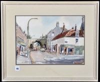 Lot 115 - Jim Page - a street scene in Berwick Upon...