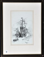 Lot 131 - Frank Henry Mason - a galleon at sea, signed...