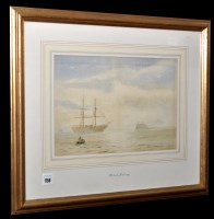 Lot 158 - Attributed to Robert Jobling - a brig anchored...