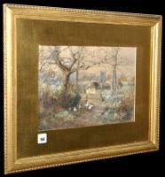 Lot 164 - **** Hathaway - geese on a country lane with a...