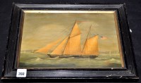 Lot 260 - J*** Winters - an American ketch, signed, oil...