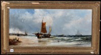 Lot 278 - Manner of William Callow - fishing boats on a...