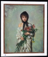 Lot 280 - A*** H*** - ''The Flower Girl'', indistinctly...