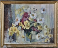 Lot 290 - Florence Whittle - flowers in a vase, signed,...