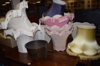 Lot 878 - Twelve table and standard lamp shades, various.