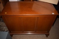 Lot 879 - A modern oak blanket box with panelled front,...