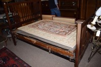 Lot 881 - An inlaid mahogany rail end double bed,...