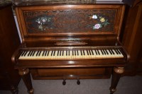 Lot 921 - 19th Century piano in rosewood case fretwork...