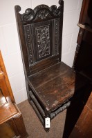 Lot 951 - 19th Century ebonised and carved oak hall...