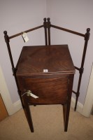 Lot 971 - Georgian mahogany pot cupboard bowfront door...