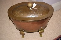 Lot 972 - A 19th Century swivel copper and brass coal...