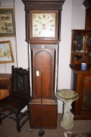 Lot 810 - A 19th Century inlaid oak longcase clock, by...