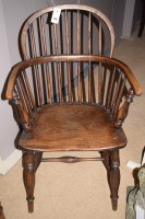 Lot 836 - A 19th Century ash and elm Windsor chair.