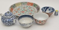 Lot 7 - Chinese Famille Verte saucer dish, central...