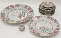 Lot 8 - Two Chinese Famille Rose dishes, the centres...