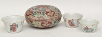 Lot 13 - Chinese polychrome circular box and cover,...