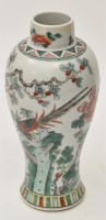 Lot 23 - Famille Verte inverted baluster vase, with...