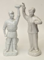 Lot 36 - Two Chinese white ware figures of 'Political'...