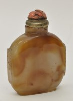 Lot 51 - Large Chinese hardstone snuff bottle, of...