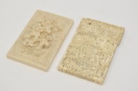 Lot 57 - Two 19th Century carved ivory card cases and...