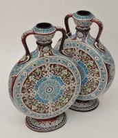 Lot 89 - Pair of Vieillard & Co. vases of 'Islamic'...