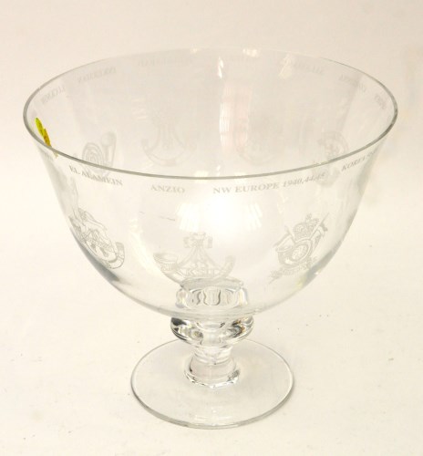 Lot 98 - Glass 'Light Infantry' bowl, etched with...