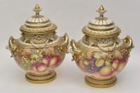 Lot 156 - Pair of Royal Worcester vases and covers,...