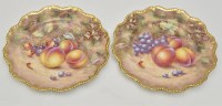 Lot 164 - Pair of Royal Worcester plates, signed...