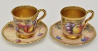 Lot 168 - Royal Worcester cup and saucer, signed...