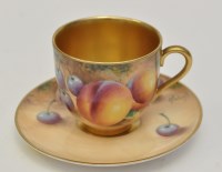 Lot 169 - Royal Worcester cup and saucer, signed...