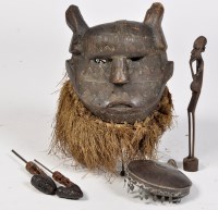 Lot 222 - An African mask probably Ashanti, Ghana, with...
