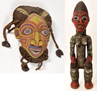 Lot 223 - A Bamileke, Cameroon, polychrome beaded mask,...