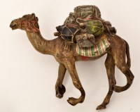 Lot 254 - An Austrian cold painted bronze camel with...