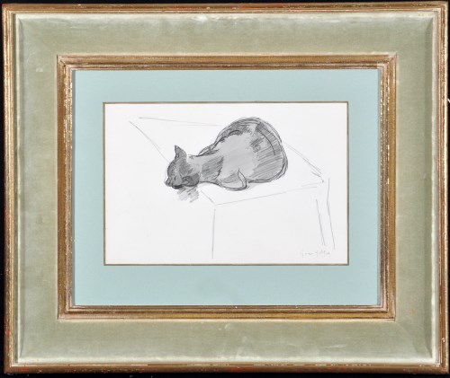 Lot 282 - Gwen Mary John (1876-1939) Study of a cat,...