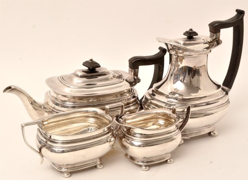 Lot 418 - A George V four-piece silver tea service, by...