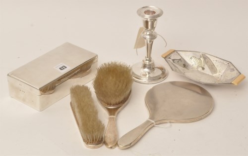 Lot 423 - A George VI silver dressing table set, by...