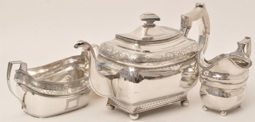 Lot 439 - A George III two-piece silver tea service, by...