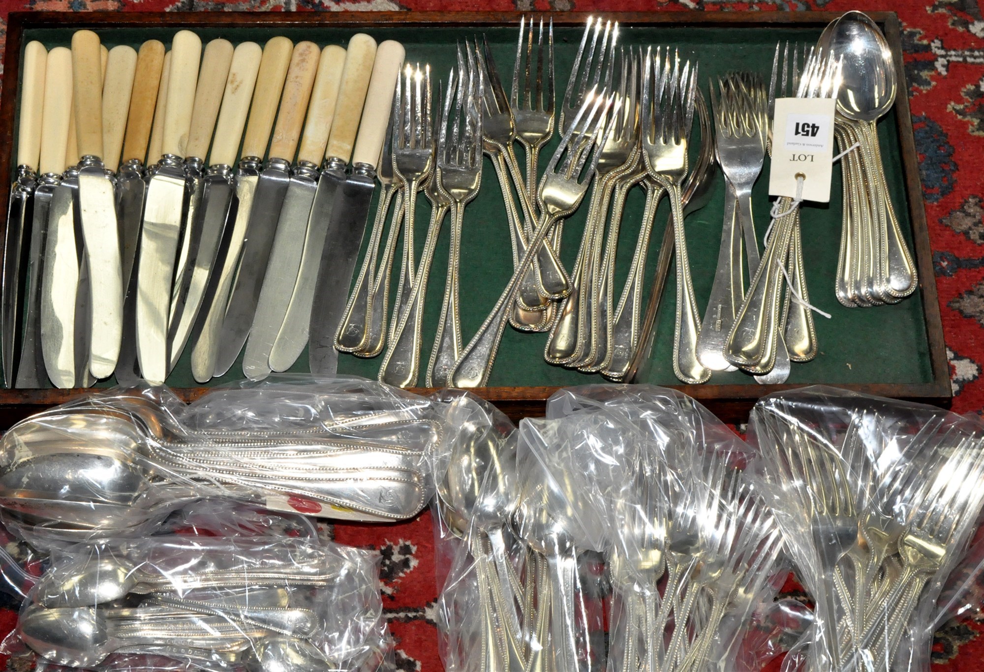 Lot 451 A Victorian silver flatware service, by