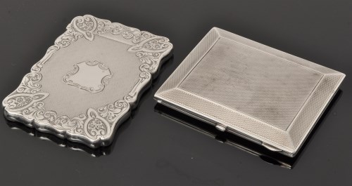 Lot 469 - A George VI silver card case, by Edward Smith,...