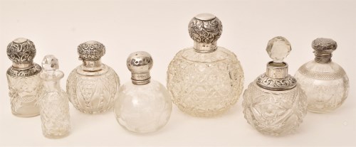 Lot 472 - Six early 20th Century cut etched glass and...
