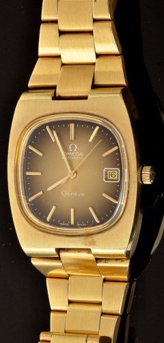 Lot 496 - Omega automatic, Geneve: a 1970's gold plated...