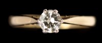 Lot 526 - A single stone diamond ring, the brilliant cut...
